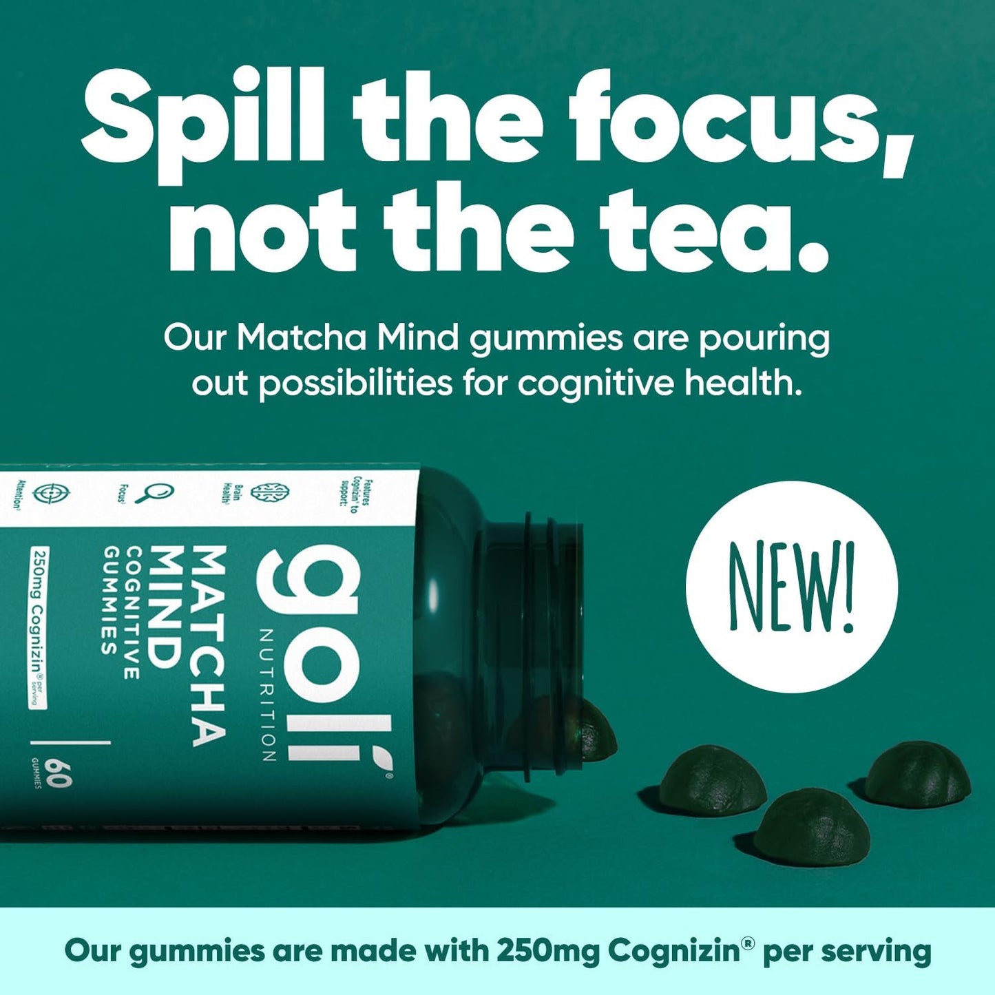 Gummies Focus Essentiels Bio | Matcha, Cognizin® & Thé Vert | Vegan, Zéro Gélatine & Sans Gluten