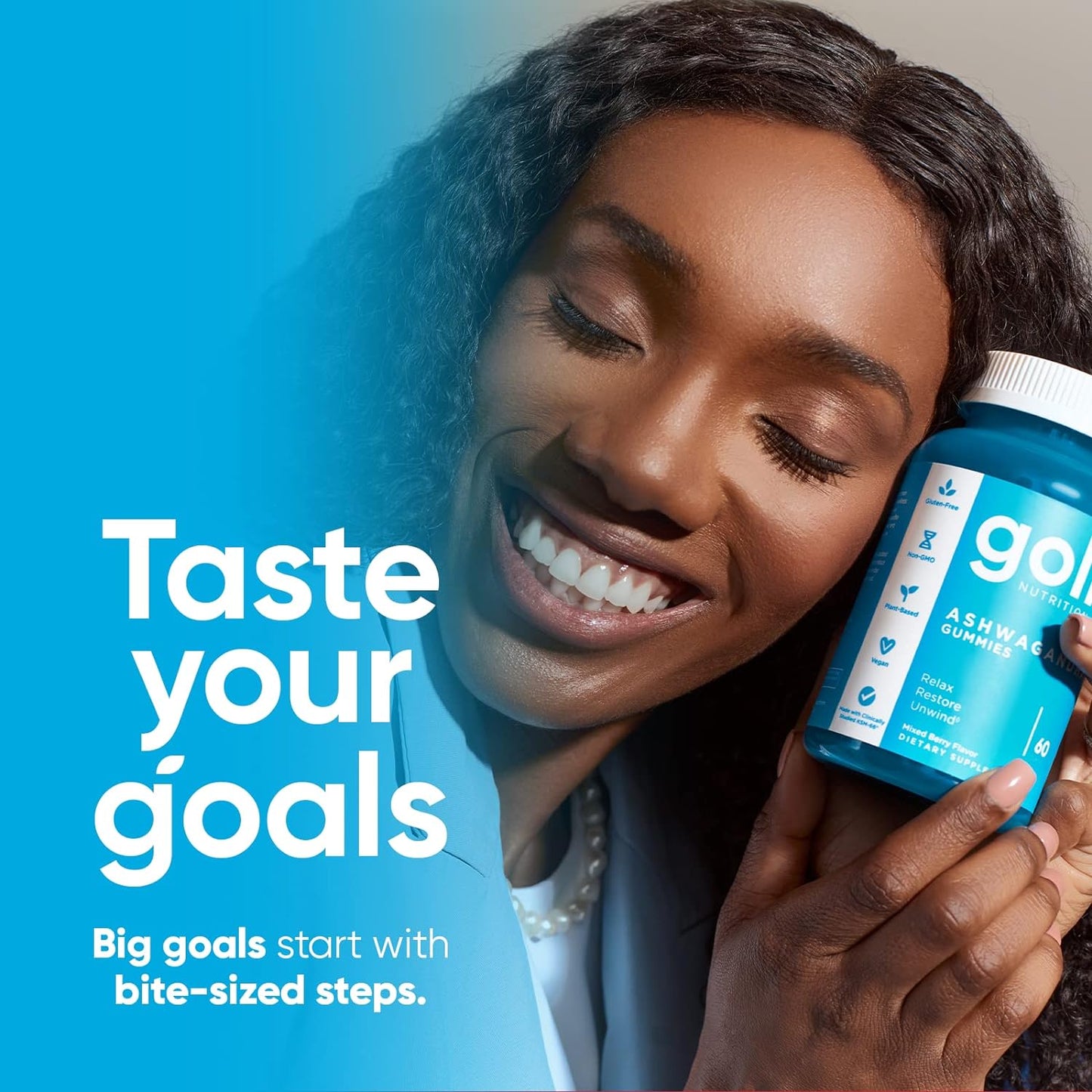 Gummies Ashwagandha & Vitamine D Essentiels Bio | KSM-66®, Vegan, Zéro Gélatine & Sans Gluten (Baies Mélangées)