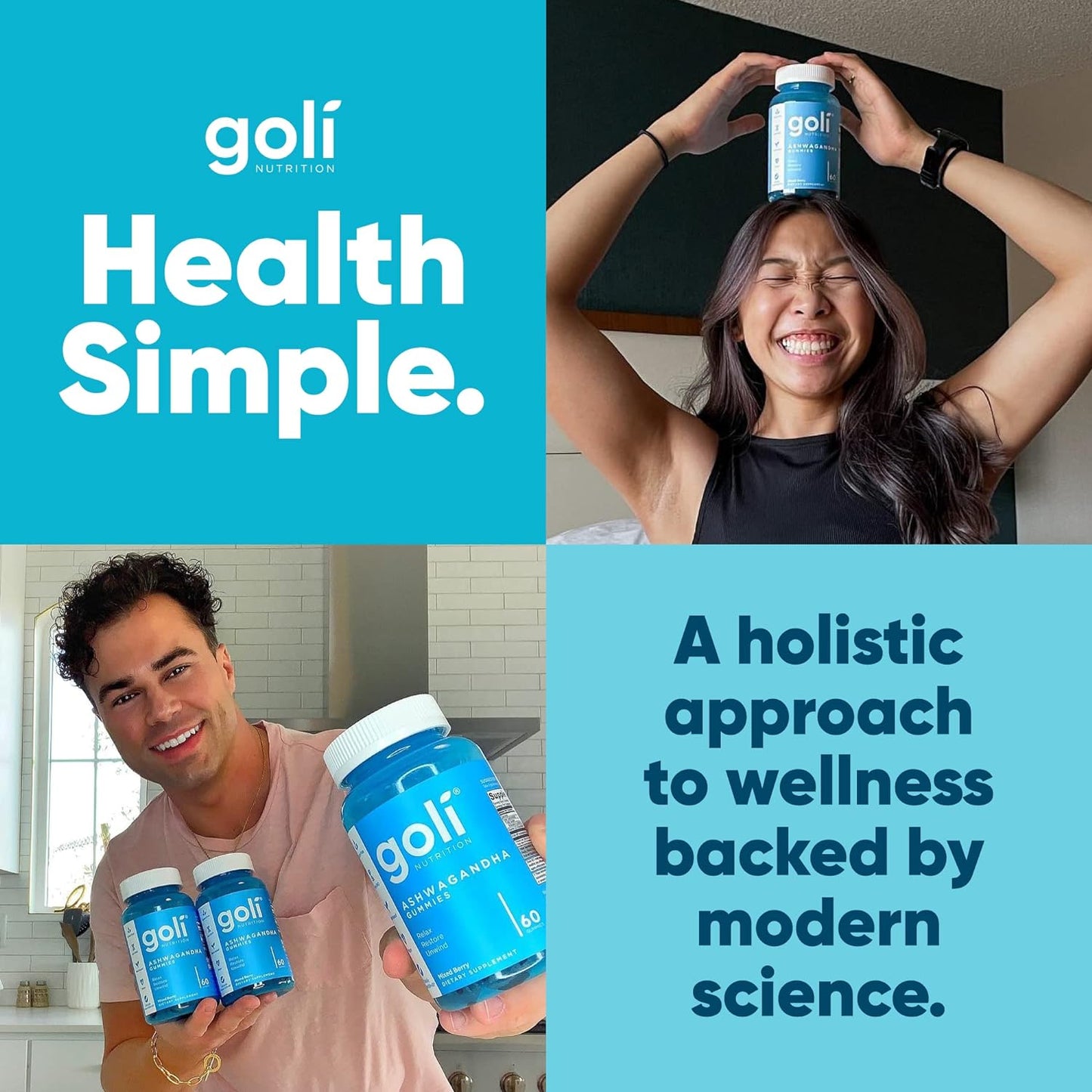 Gummies Ashwagandha & Vitamine D Essentiels Bio | KSM-66®, Vegan, Zéro Gélatine & Sans Gluten (Baies Mélangées)
