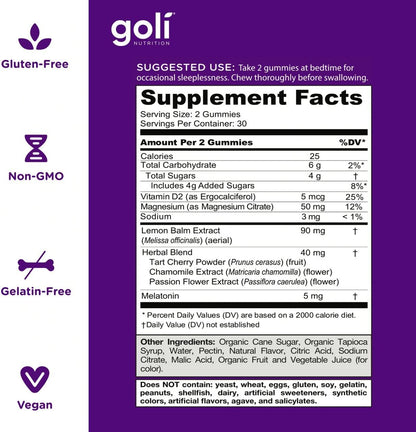 Gummies Sommeil Mélatonine Essentiels Bio | Magnésium, Mélisse, Vegan & Sans Gélatine