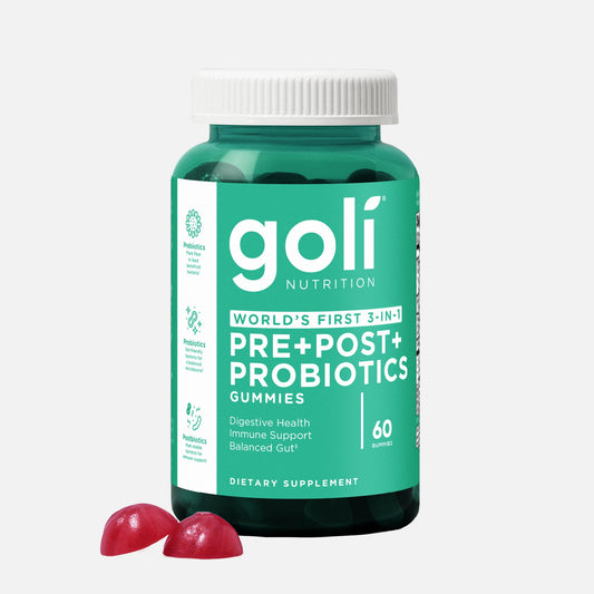 Gummies Probiotiques Triple Action Essentiels Bio | Pré, Post & Probiotiques Vegan (1 Bouteille)